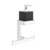 Gessi Rettangolo 20880#031 Стойка дозатором для жидкого мыла и полотенцедержателем, подвесная, цвет: хром/черный