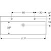 Geberit Xeno2 500.550.01.1 Раковина, 120x48см, белый / Специальное керамическое покрытие KeraTect