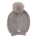 Шапка объемная. Цвет серый/бежевый MONCLER