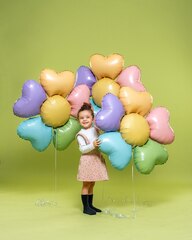 Г Фигура, Цветок, Ромашка, Лепестки-сердечки, Разноцветный, 31''/79 см, 1 шт.
