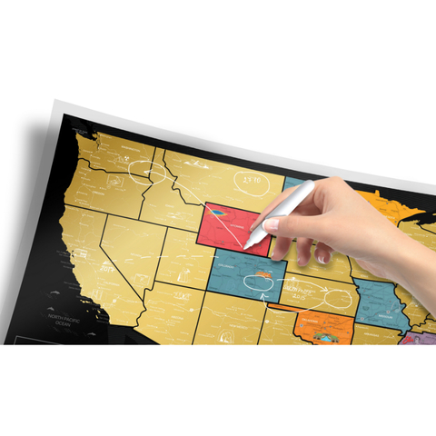 Скретч Карта Travel Map USA Black
