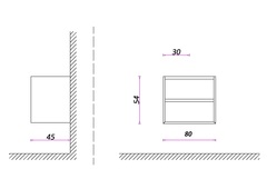Тумба под раковину COOL с 2 выдвижными ящиками 80x45x54 белый — изображение 3