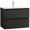 BelBagno UNO-MINI-700-2C-SO-GSO База под раковину подвесная с фрезеров. ручк. по всей длине фасада с двумя выкатн. ящ.,Темно-Серый Мат.,700x395x608