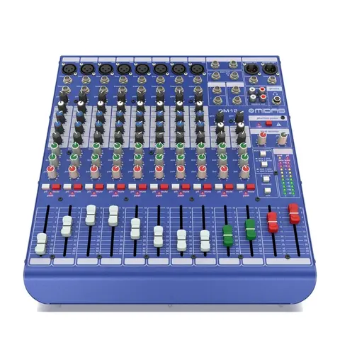 MIDAS DM12 - аналоговый микшер, 12 каналов (2 стерео), 8 мик.преампов MIDAS, 8 инсертов, 2 AUX