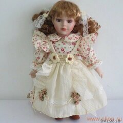 Кукла фарфоровая, 12" на подставке Porcelain Фарфор DV-12318