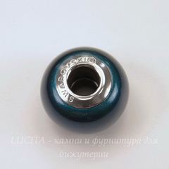 5890 Бусина Сваровски BeCharmed Pearl Crystal Petrol 14х10 мм
