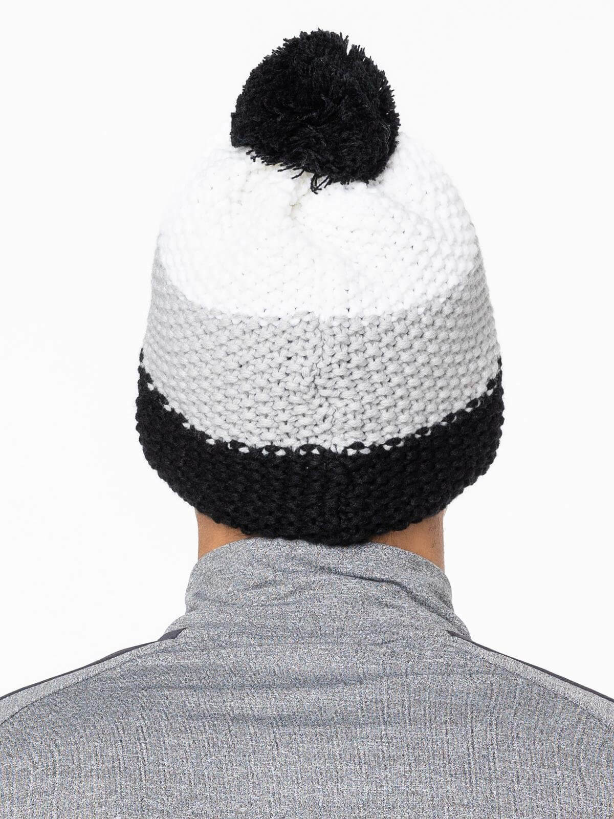 Вязаная шапка с помпоном GTS Corn Knit темно-серая - 4