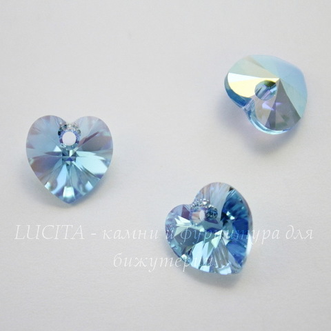 6228 Подвеска Сваровски Сердечко Aquamarine AB (10,3х10 мм)