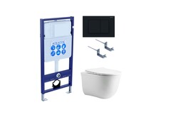 Aquatek Классик SET AQUATEK КЛАССИК CM-012 4В1 Инсталляция с унитазом и клавишей, цвет: белый фото