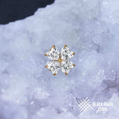 Clover Heart Crystal PVD Yellow