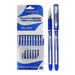 Ручка шариковая, масляная, Digno, синие чернила, серия "TALENT", синий корпус, 10 шт
