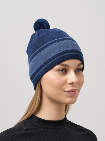 Лыжная шапка c шерстью Nordski Tone Stripe blue