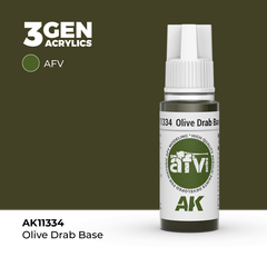 Акриловая краска AK Interactive Olive Drab Base 3GEN AFV, 18мл