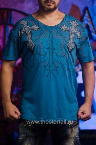 Affliction | Футболка мужская SACRIFICE TEE Navy A1538N перед