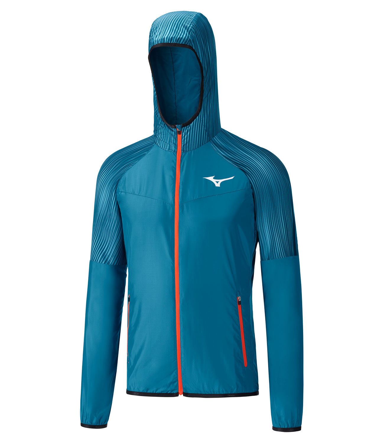 Mizuno Printed Hoodie Jacket куртка для бега мужская синяя