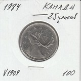 V1909 1984 Канада 25 центов V1909 1984 Канада 25 центов