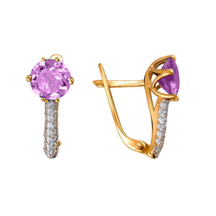 Серьги из серебра с аметистом