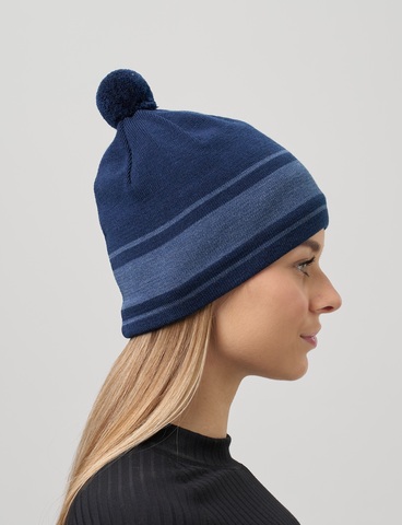 Лыжная шапка c шерстью Nordski Tone Stripe blue