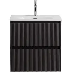 BelBagno UNO-MINI-500-2C-SO-GSO База под раковину подвесная с фрезеров. ручк. по всей длине фасада с двумя выкатн. ящ., Темно-Серый Мат., 500x395x608 фото