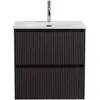 BelBagno UNO-MINI-500-2C-SO-GSO База под раковину подвесная с фрезеров. ручк. по всей длине фасада с двумя выкатн. ящ., Темно-Серый Мат., 500x395x608