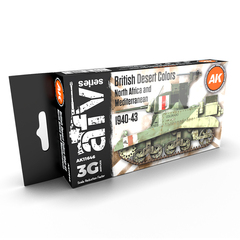 Набор красок AK Interactive British Desert Colours Set 3G, 6 красок