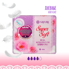 Прокладки гигиенические Sayuri Super Soft супер 4 капли с защитными бортиками ультратонкие 24 см 9 шт