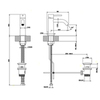 Gessi 316 54001#239 Смеситель для раковины на 1 отверстие с донным клапаном, излив 123мм, цвет: steel brushed