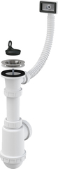 Alcaplast A444-DN50/40 Сифон для мойки с нержавеющей решеткой ?70 и гофропереливом фото