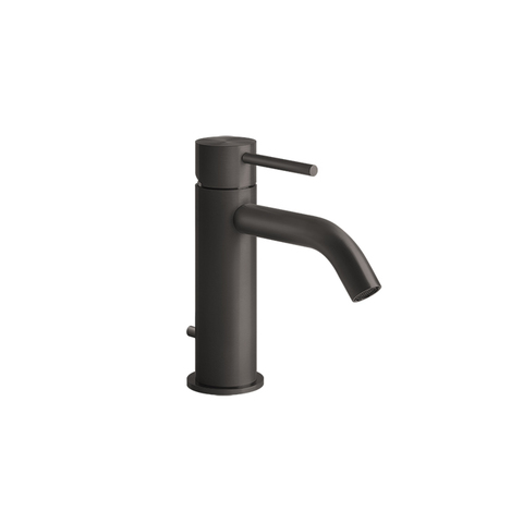 Gessi 316 54001#707 Смеситель для раковины на 1 отверстие с донным клапаном, излив 123мм, цвет: brushed black metal pvd