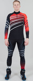 Элитный Утепленный лыжный гоночный комбинезон NordSki Pro Black/Red