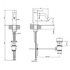 Gessi 316 54001#707 Смеситель для раковины на 1 отверстие с донным клапаном, излив 123мм, цвет: brushed black metal pvd
