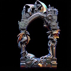 Силиконовый молд № 410 рамка с драконами (Игра престолов)