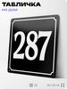 Адресная табличка с номером дома 287, на фасад и забор, черная, 25х25 см, Айдентика Технолоджи