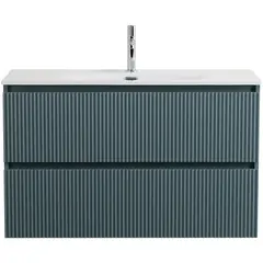 BelBagno UNO-MINI-900-2C-SO-AO База под раковину подвесная с фрезерованными ручками по всей длине фасада с двумя выкатн. ящ., Голубой Мат.,900x395x608 фото