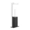 Gessi Rettangolo 20934#031 Стойка с держателем для туалетной бумаги и ершиком, напольная, цвет: хром/черный