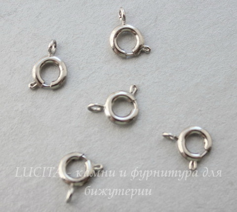 Замок - колечко 9х6 мм (цвет - античное серебро), 5 штук