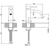 Gessi 316 54002#239 Смеситель для раковины на 1 отверстие без донного клапана, излив 123мм, цвет: steel brushed