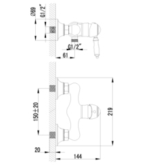 Смеситель для душа LEMARK VILLA – LM4803B