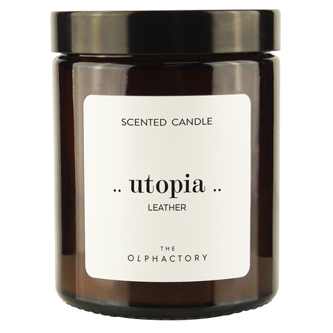 Свеча ароматическая the olphactory, utopia, leather, 30 ч