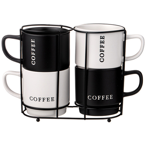 Набор из 4 кружек Lefard на металлической подставке 380 мл - купить