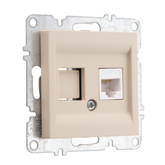 Розетка компьютерная ARVIA Electric, кат. 6, 1 гнездо, карамель 50082000247