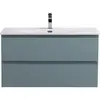 BelBagno KRAFT-900-2C-SO-AO База под раковину подвесная с фрезерованными ручками по всей длине фасада с двумя выкат. ящ., Голубой Мат., 900x455x500