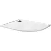 BelBagno TRAY-MR-UNO-RH-120/80-550-35-W-L-NO Поддон из искусственного мрамора в комплекте с сифоном с чёрной матовой декоративной накладкой