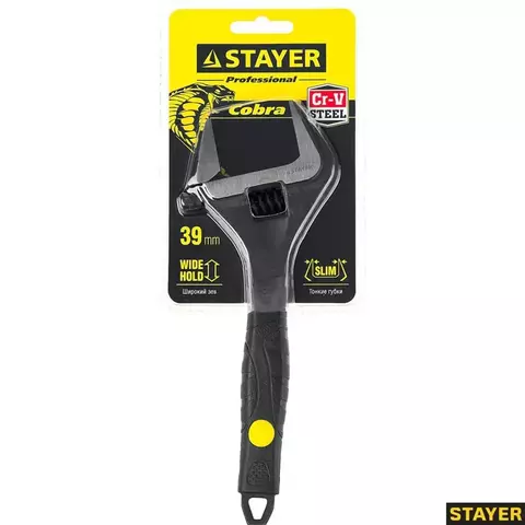 STAYER COBRA, 200/39 мм, разводной ключ, Professional (27264-20)