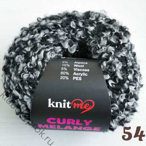 KNIT ME CURLY MELANGE KCM54, Черный серый