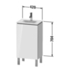 Duravit L-Cube LC6580L2222 Тумба напольная под раковину, 1 стеклянная полка, 1 дверца, петли слева, 704x440x311мм, цвет White High Gloss