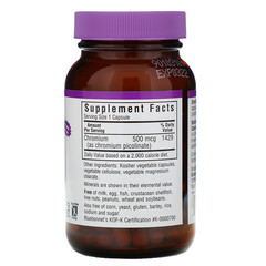 Bluebonnet Nutrition, Chromium Picolinate, 500 mcg, 100 Vegetable Capsules