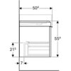 Geberit Citterio 500.562.JJ.1 Тумба для раковины 118.4x55.4x50.4см, черный / глянцевое стекло, темный дуб / меламин, структура дерева