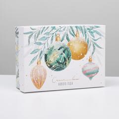 Коробка самосборная одиночная Прямоугольник, 21*15*7 см, «Новогоднее волшебство», 1 шт.