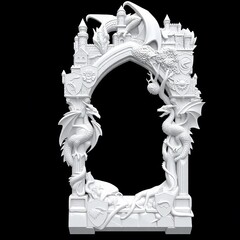 Силиконовый молд № 410 рамка с драконами (Игра престолов)
